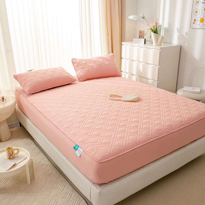 91家纺网 家纺一手货源 找家纺 云玲时尚 2025新款三防磨毛防水夹棉单人枕套 浅豆沙