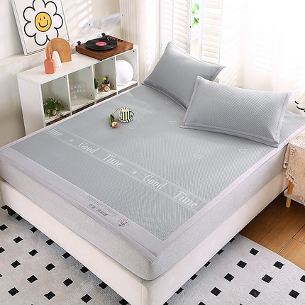 91家纺网 家纺一手货源 找家纺 （总）席万佳 2025新款A类高克重凉感冰豆豆凉席软席子凉席三件套-绑带款