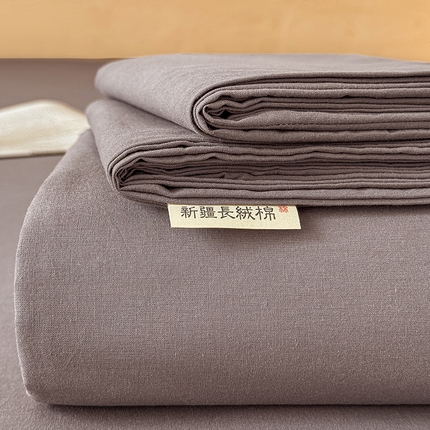 晓时候 2025新款100%全棉色织水洗棉床单全棉床单纯棉床单 浅灰