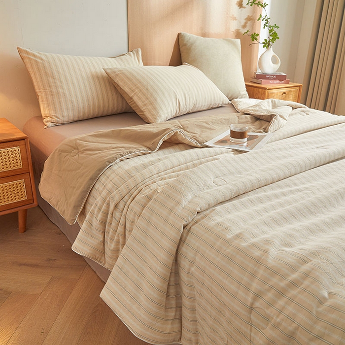 91家纺网 家纺一手货源 找家纺 金喜2025新疆棉棉花被全棉夏被春秋被冬被四季被-无印风棉花被单被系列 乐事米