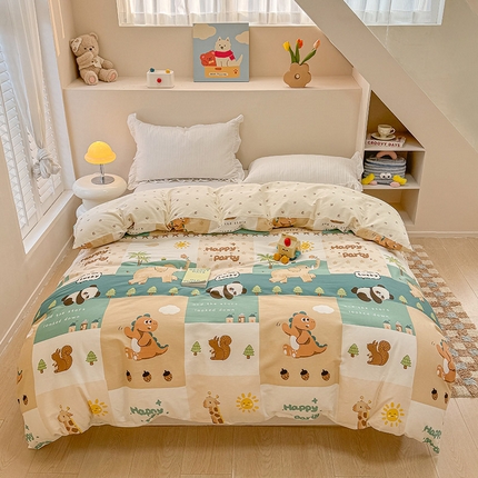 绵庭家纺 2025新款12868全棉套件单品系列二单被套 玩趣森林