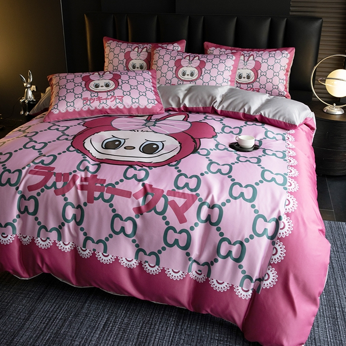 91家纺网 家纺一手货源 找家纺 2025新款水洗真丝数码印花四件套 CC兔