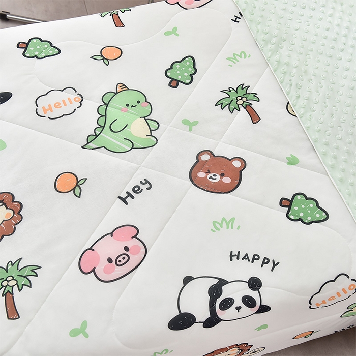 91家纺网 家纺一手货源 找家纺 嗨生活_2025年爆款 A类冰豆豆凉感丝被 儿童夏被 幼儿园被 直播 团购首选_1477 动物集