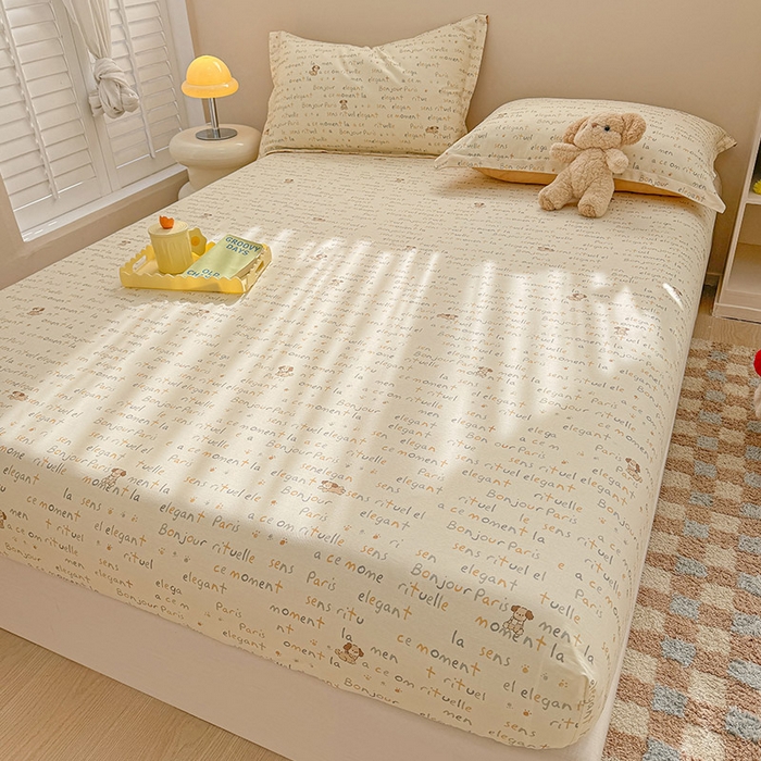 91家纺网 家纺一手货源 找家纺 2025新款12868全棉套件单品系列二单床笠 旺仔派