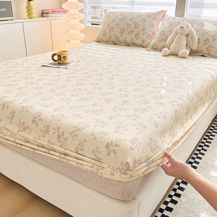 91家纺网 家纺一手货源 找家纺 2025新款12868全棉套件单品系列二单床笠 若薇