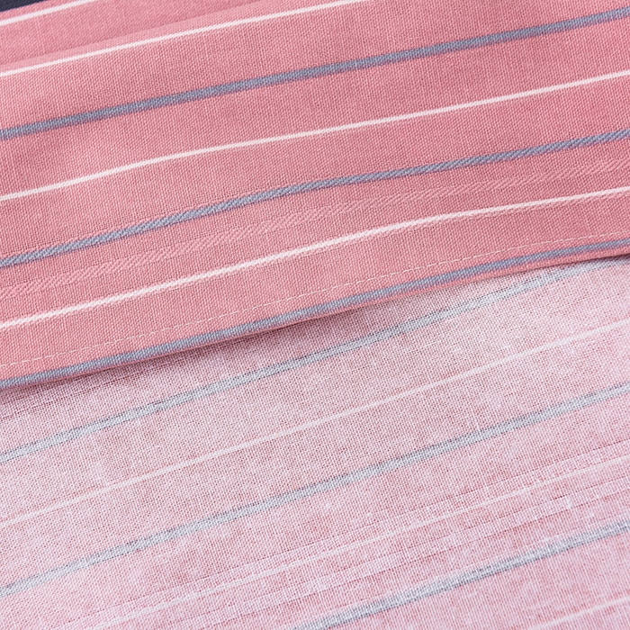 91家纺网 家纺一手货源 找家纺 润淳家居 2025新款老粗布三件套及单品 条纹情怀 豆沙