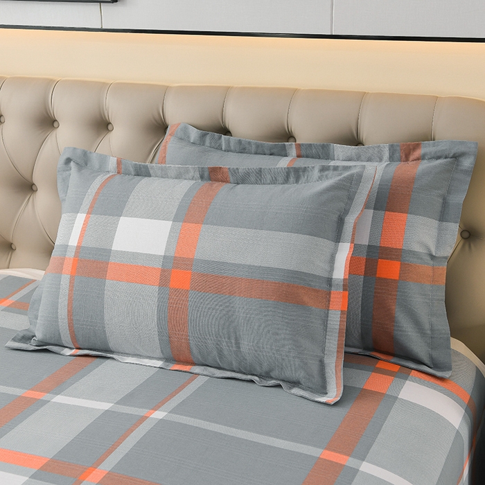 91家纺网 家纺一手货源 找家纺 润淳家居 2025新款老粗布三件套及单品 华锦格 灰