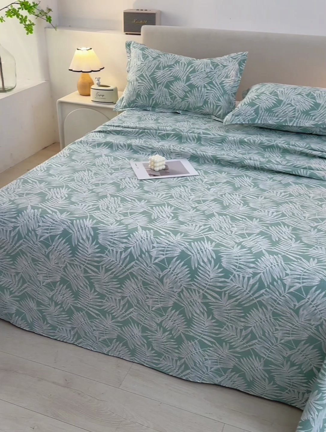 91家纺网 家纺一手货源 找家纺 润淳家居 2025新款老粗布三件套及单品 梦幻叶