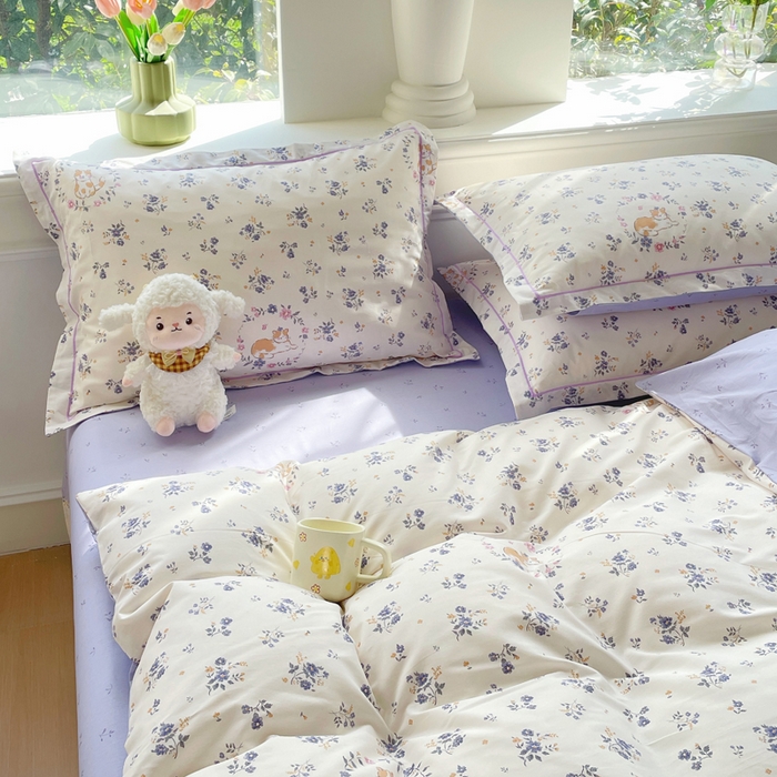 91家纺网 家纺一手货源 找家纺 铭博家纺 新款直播爆款网红全棉四件套13070印花吊边一字绣纯棉被套工艺款 茶派