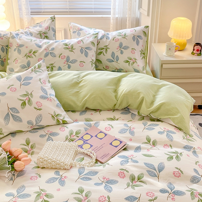 91家纺网 家纺一手货源 找家纺 世爵2025春夏新款全棉纯棉印花系列单床单 床单单件 花样年华