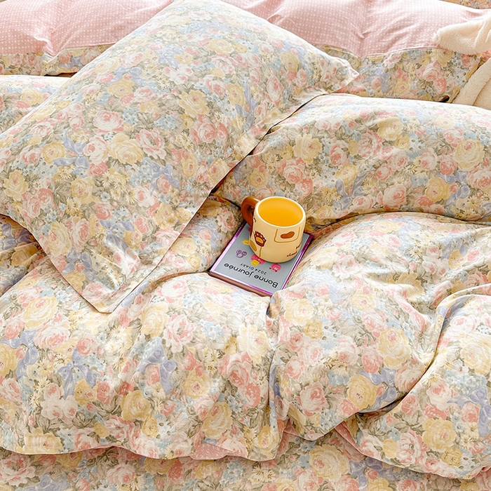 91家纺网 家纺一手货源 找家纺 绵庭家纺 2025新款12868全棉套件单品系列二四件套 暖阳绿意