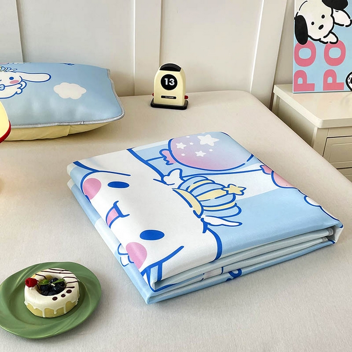 91家纺网 家纺一手货源 找家纺 米帛家纺 2025新款大版三丽鸥碳光冰丝软凉席绑带款 气球玉桂狗