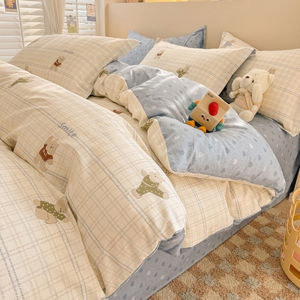 91家纺网 家纺一手货源 找家纺 绵庭家纺 2025新款12868全棉套件单品系列二四件套 比利熊