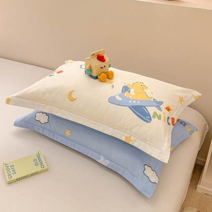 绵庭家纺 2025新款12868全棉套件单品系列二单枕套 太空旅行