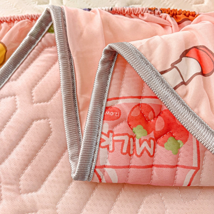 91家纺网 家纺一手货源 找家纺 富馨莱 2025新款A类凉感丝空气纤维凉席床笠款 小兔姑娘