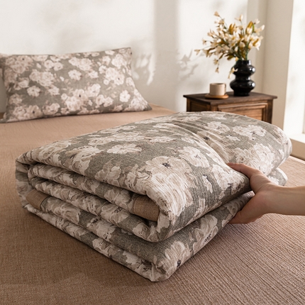 吾诺 2025新建全棉印花泡泡双层纱大豆夏被子被芯全棉夏被四件套夏凉被空调被 莫奈