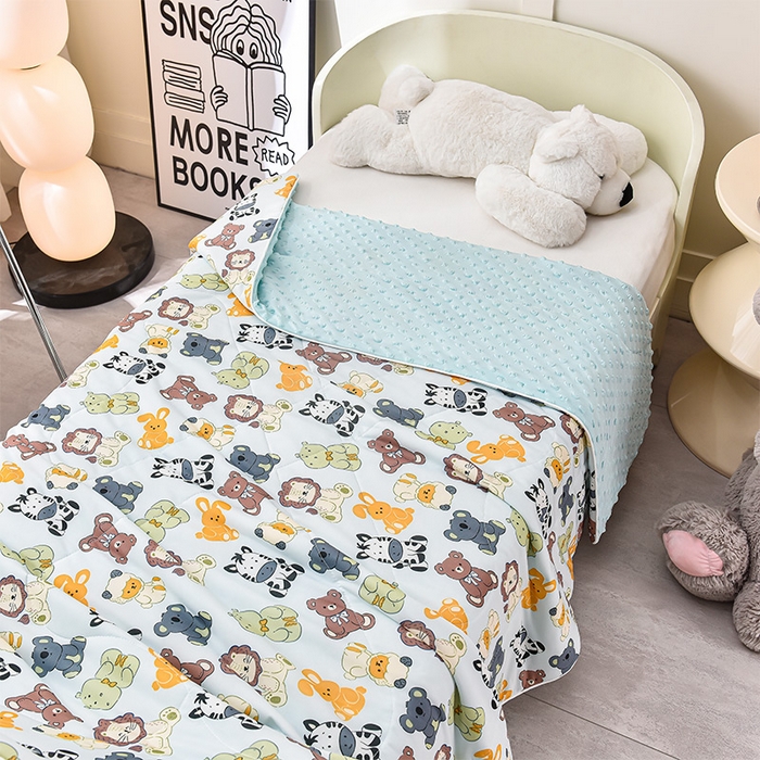 91家纺网 家纺一手货源 找家纺 嗨生活_2025年爆款 A类冰豆豆凉感丝被 儿童夏被 幼儿园被 直播 团购首选_1477 欢乐牧场