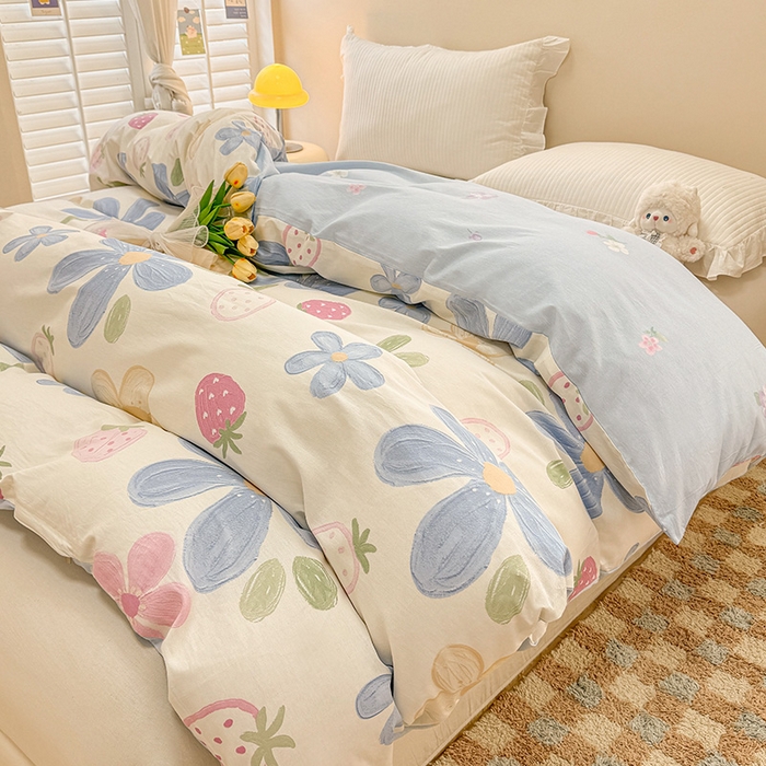 91家纺网 家纺一手货源 找家纺 绵庭家纺 2025新款12868全棉套件单品系列二单被套 伊恋花韵