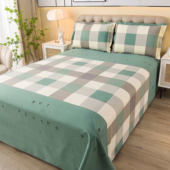 91家纺网 家纺一手货源 找家纺 润淳家居 2025新款老粗布三件套及单品 淡香格调 绿