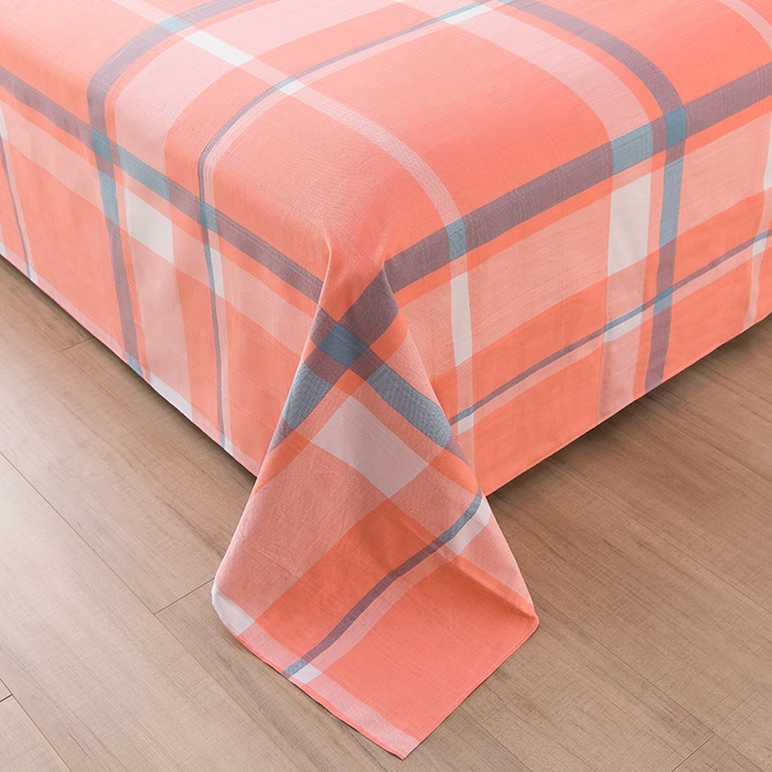 91家纺网 家纺一手货源 找家纺 润淳家居 2025新款老粗布三件套及单品 清意格 桔