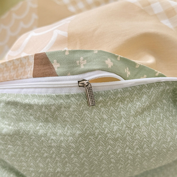 91家纺网 家纺一手货源 找家纺 绵庭家纺 2025新款12868全棉套件单品系列二单被套 云峰-绿