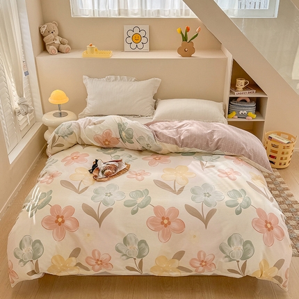 绵庭家纺 2025新款12868全棉套件单品系列二单被套 优朵