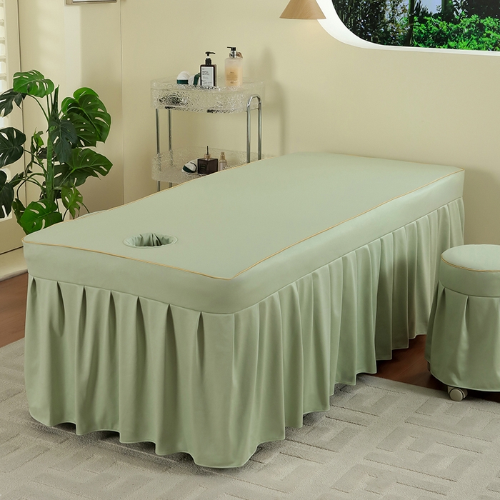 91家纺网 家纺一手货源 找家纺 千姿坊 2025新款床罩四件套-倾城 倾城-浅绿