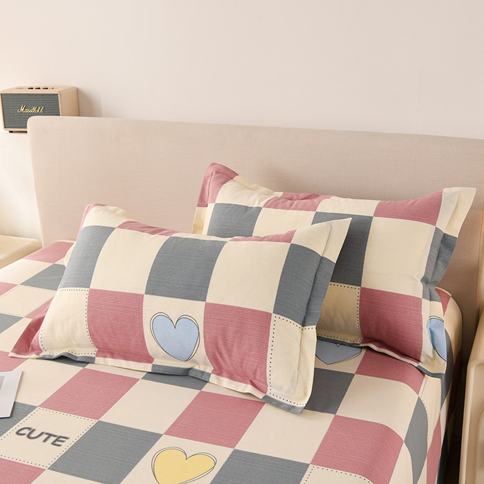 91家纺网 家纺一手货源 找家纺 润淳家居 2025新款老粗布三件套及单品 心格爱情