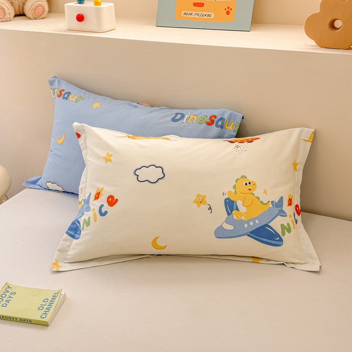 91家纺网 家纺一手货源 找家纺 绵庭家纺 2025新款12868全棉套件单品系列二单枕套 太空旅行