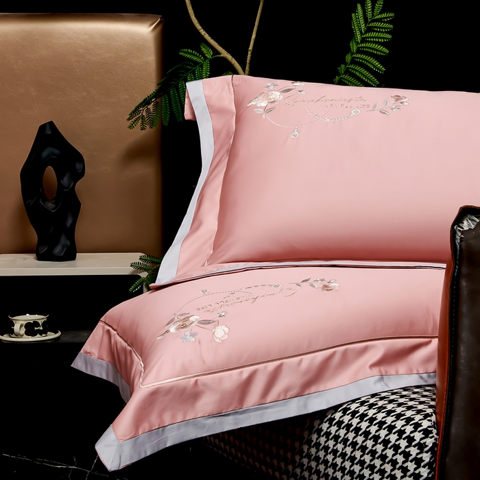 91家纺网 家纺一手货源 找家纺 （总）U品汇 2025新品120支60s双股贡缎长绒棉重工刺绣花纯棉全棉四件套