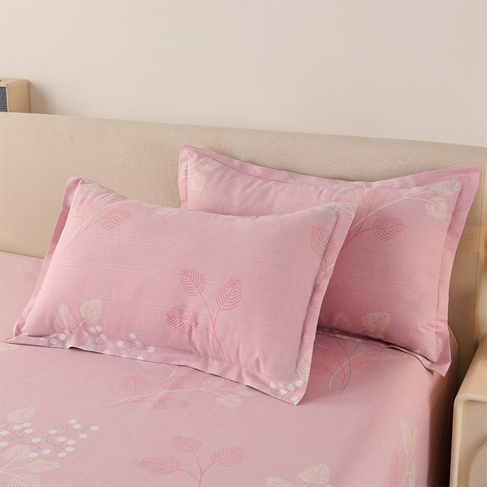 91家纺网 家纺一手货源 找家纺 润淳家居 2025新款老粗布三件套及单品 树影爱恋 粉