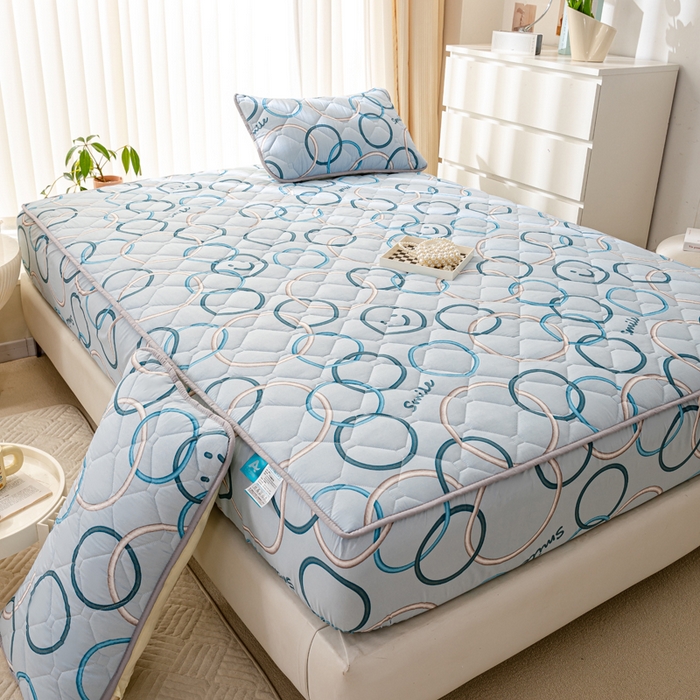 91家纺网 家纺一手货源 找家纺 云玲时尚 2025新款三防磨毛防水夹棉单人枕套 开心圆圈