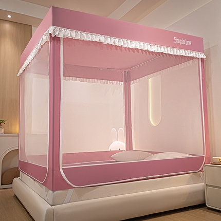 锦逸家居 2025新款坐床式防摔遮光蚊帐 郁金花开-不遮光