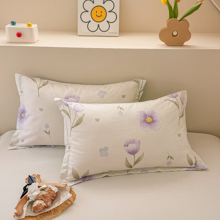 91家纺网 家纺一手货源 找家纺 绵庭家纺 2025新款12868全棉套件单品系列二单枕套 奇异花朵