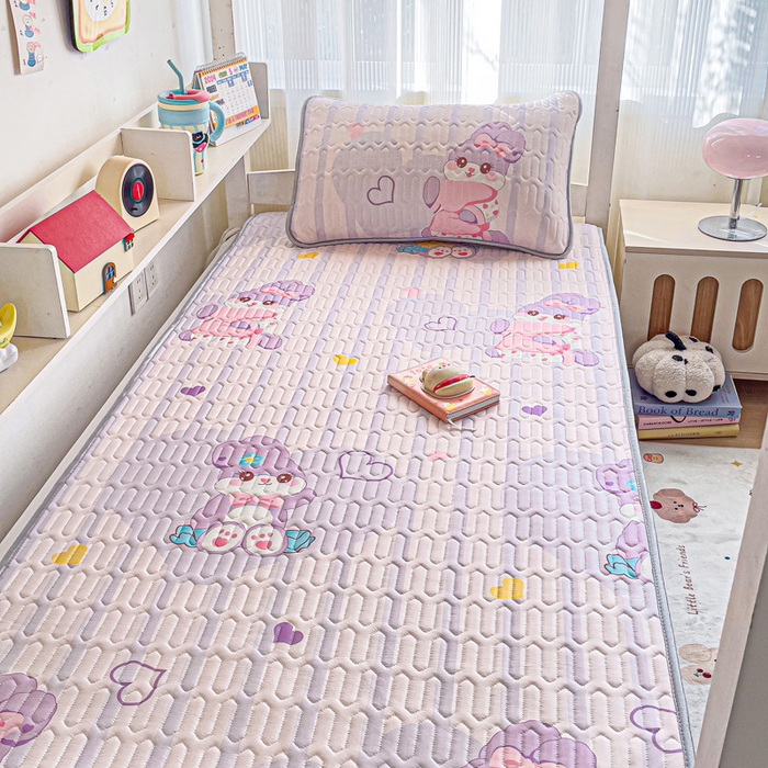 91家纺网 家纺一手货源 找家纺 富馨莱 2025新款A类凉感丝空气纤维凉席学生款 菲菲兔-紫