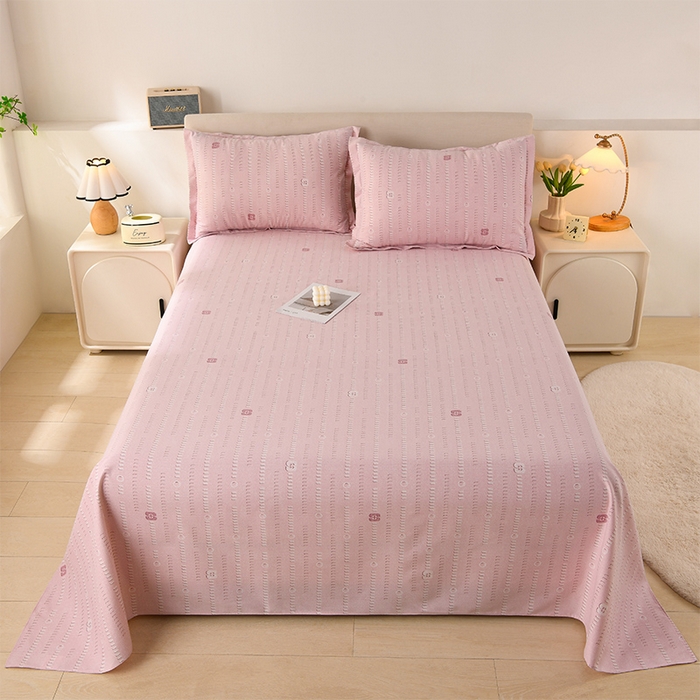 91家纺网 家纺一手货源 找家纺 润淳家居 2025新款老粗布三件套及单品 情话 豆沙