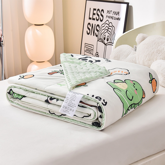 91家纺网 家纺一手货源 找家纺 嗨生活_2025年爆款 A类冰豆豆凉感丝被 儿童夏被 幼儿园被 直播 团购首选_1477 动物集