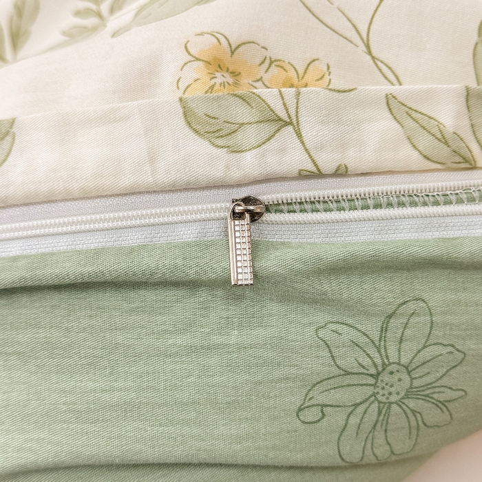 91家纺网 家纺一手货源 找家纺 绵庭家纺 2025新款12868全棉套件单品系列二四件套 叶伴花开