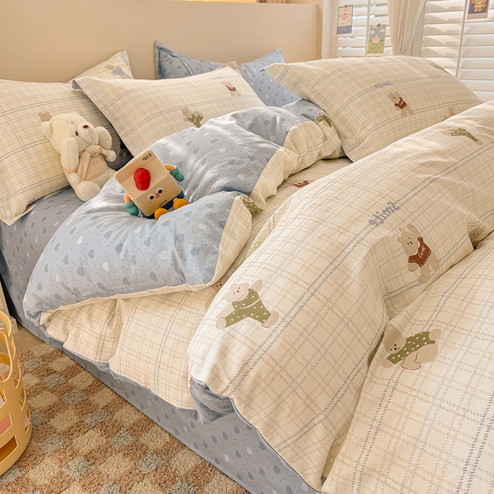 91家纺网 家纺一手货源 找家纺 绵庭家纺 2025新款12868全棉套件单品系列二四件套 比利熊