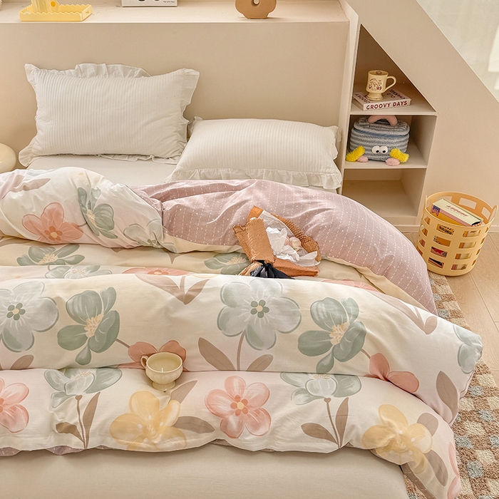 91家纺网 家纺一手货源 找家纺 绵庭家纺 2025新款12868全棉套件单品系列二单被套 优朵