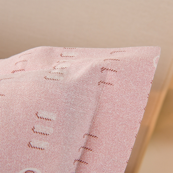 91家纺网 家纺一手货源 找家纺 润淳家居 2025新款老粗布三件套及单品 情话 豆沙