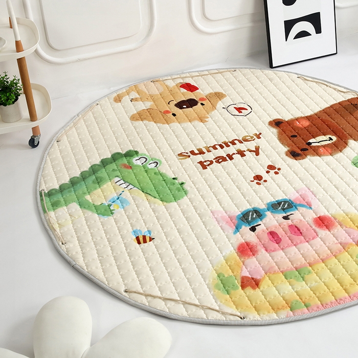 91家纺网 家纺一手货源 找家纺 沁童 收纳垫直径1.5m 动物派对