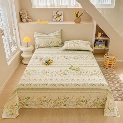 绵庭家纺 2025新款12868全棉套件单品系列二单床单 沐雅清风