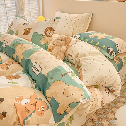 绵庭家纺 2025新款12868全棉套件单品系列二四件套 玩趣森林
