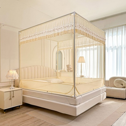 （总）梦尔佳蚊帐 2025新款双层花边全包围全底款和床笠款三开门蚊帐-863系列青春亮丽