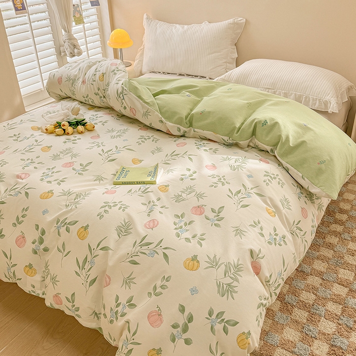 91家纺网 家纺一手货源 找家纺 绵庭家纺 2025新款12868全棉套件单品系列二单被套 轻婉花语