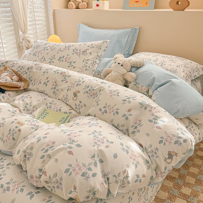 91家纺网 家纺一手货源 找家纺 绵庭家纺 2025新款12868全棉套件单品系列二四件套 温暖思绪