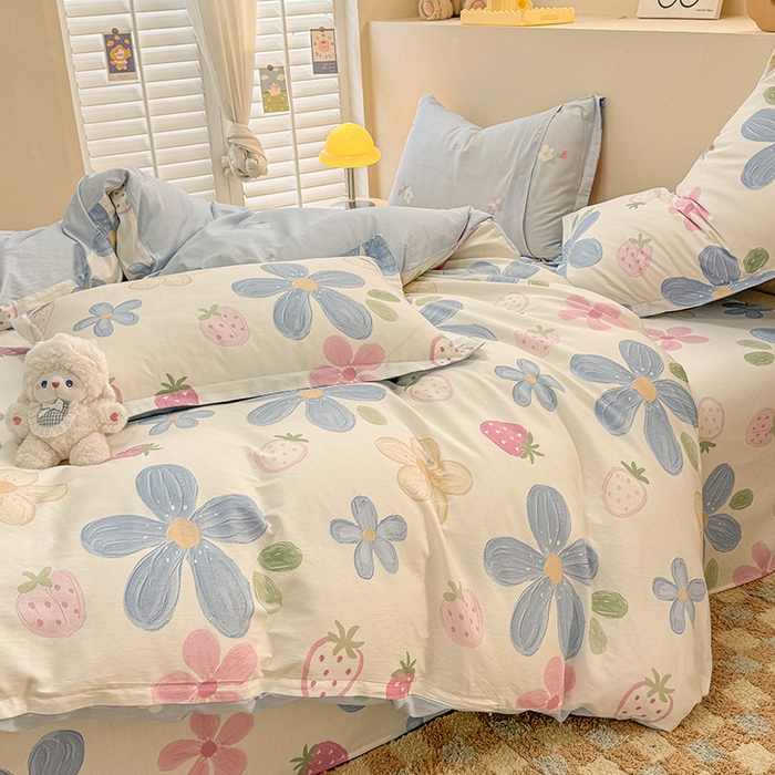 91家纺网 家纺一手货源 找家纺 绵庭家纺 2025新款12868全棉套件单品系列二四件套 伊恋花韵