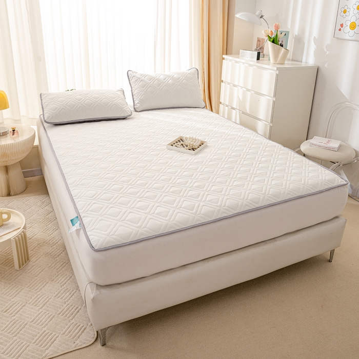 91家纺网 家纺一手货源 找家纺 云玲时尚 2025新款三防磨毛防水夹棉单人枕套 奶白