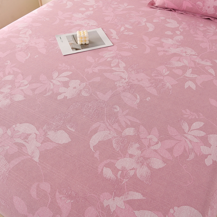 91家纺网 家纺一手货源 找家纺 润淳家居 2025新款老粗布三件套及单品 花夜朦胧 豆沙